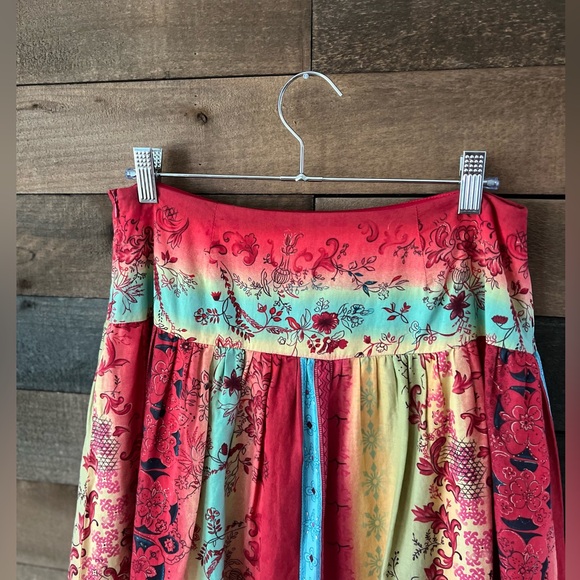 Y2K Sunset Patchwork Boho Skirt Festival Cottagecore Dream 100% Cotton Size 8 - Picture 6 of 10